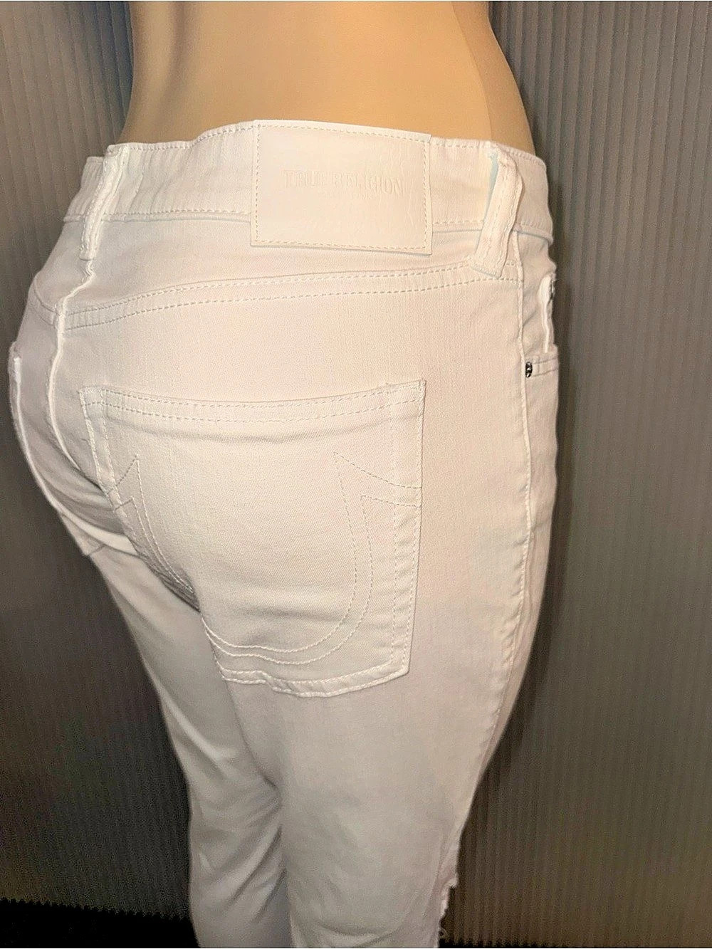 True Religion Jenna Curvy White Skinny Jeans Waist 30
